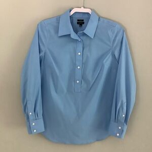 Talbots Non Iron Long Sleeve Popover Tunic in Freshwater Blue Size XS
